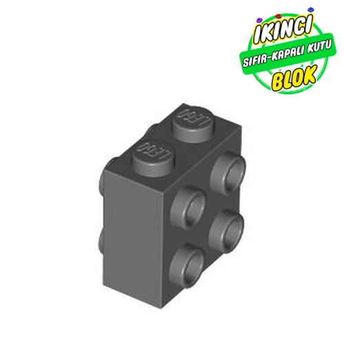 LEGO® Brick Special 1 x 2 x 1 2/3 with 8 Studs on 2 Sides Koyu Mavimsi Gri Sıfır