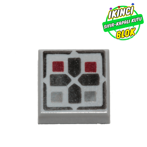 LEGO® 1 x 1 Siyah Artı İşaretli Buton  Açık Mavimsi Gri Sıfır