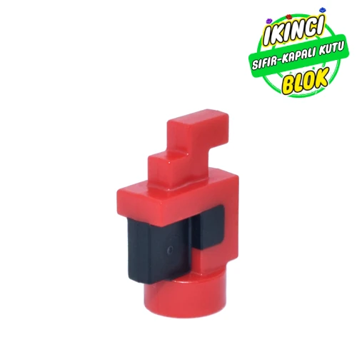 LEGO® Animal Body Part, Bird, Chicken/Parrot Head Pixelated with Black Eyes and Beak pattern Kırmızı Sıfır