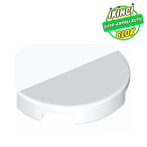 LEGO® Tile Round 1 x 2 Half Circle Beyaz Sıfır