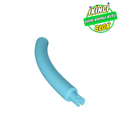 LEGO® Animal Body Part / Plant, Tail / Neck / Branch / Trunk, Middle Section with Pin, Round Pin Hole Orta Azur Sıfır