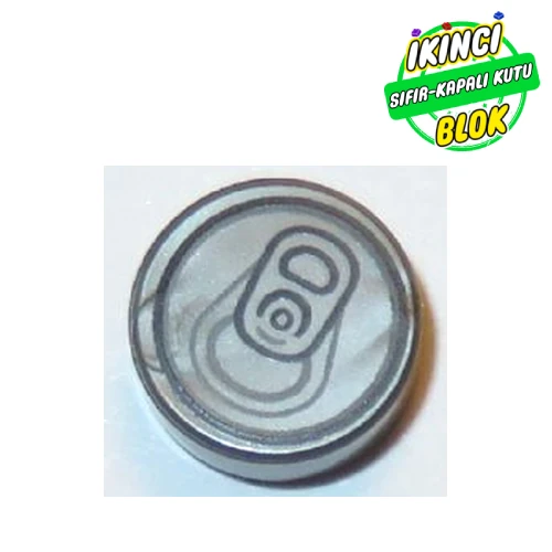 LEGO® Tile Round 1 x 1 with Soda Can Tab, Ring Pull Print Mat Gümüş Sıfır