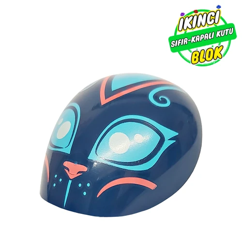 LEGO® Large Figure Shoulder Cover with Medium Azure Eyes, Coral Nose, Shapes print Koyu Mavi Sıfır