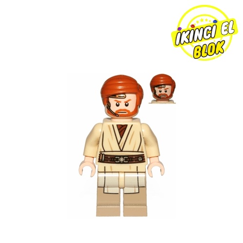 LEGO® Minifigür Obi-Wan Kenobi, Dark Tan Printed Legs, Headset İkinci El