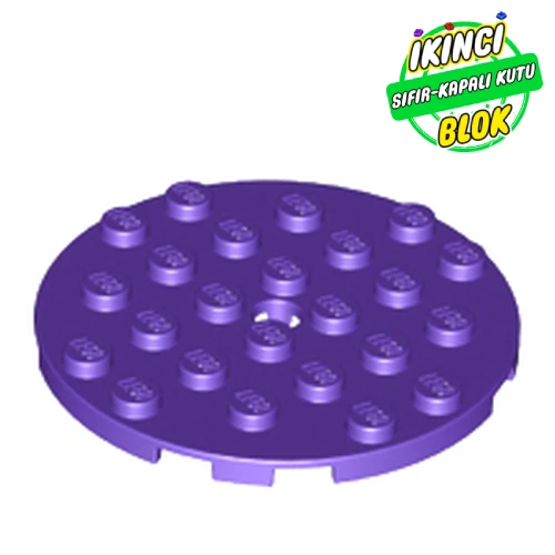 LEGO® Plate Round 6 x 6 with Hole Koyu Mor Sıfır