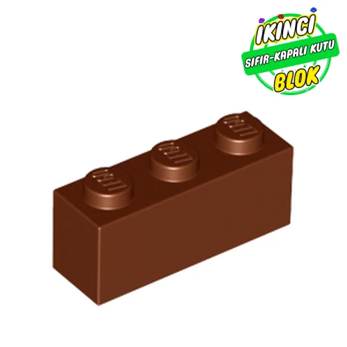 LEGO® Brick 1 x 3 Kırmızımsı Kahverengi Sıfır
