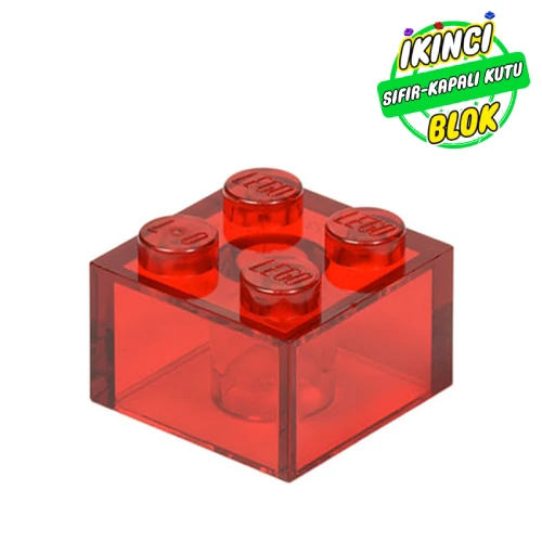LEGO® Brick 2 x 2 Şeffaf Kırmızı Sıfır