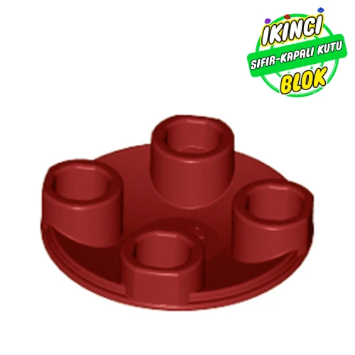 LEGO® Plate Round 2 x 2 with Rounded Bottom [Boat Stud] Koyu Kırmızı Sıfır