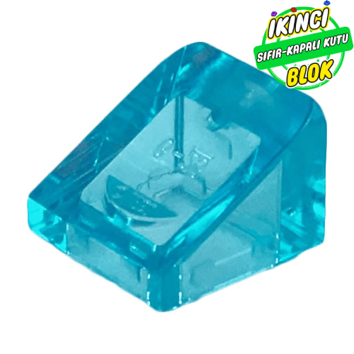 LEGO® 1 x 1 x 2/3 Eğimli Parça Şeffaf Açık Mavi Sıfır
