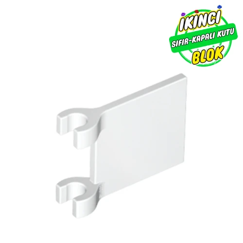 LEGO® Flag 2 x 2 Square, Flat Clip Edge [Thick Clips] Beyaz Sıfır