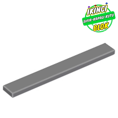 LEGO® Tile 1 x 8 with Groove Koyu Mavimsi Gri Sıfır