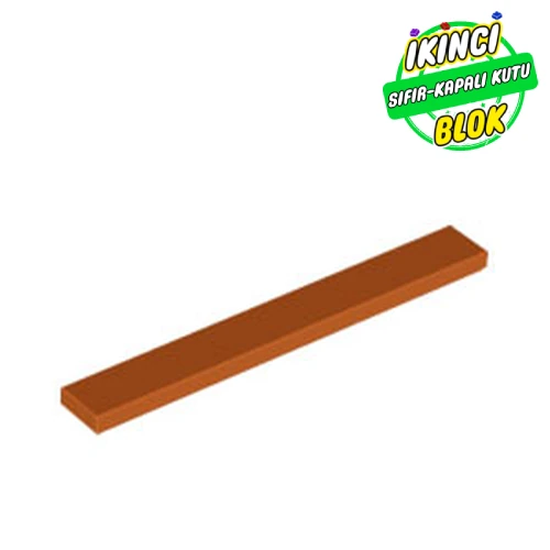 LEGO® Tile 1 x 8 with Groove Koyu Turuncu Sıfır