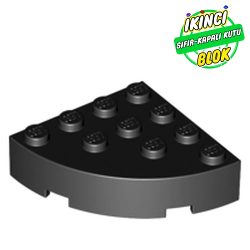 LEGO® Brick Round Corner 4 x 4 Full Brick Siyah Sıfır