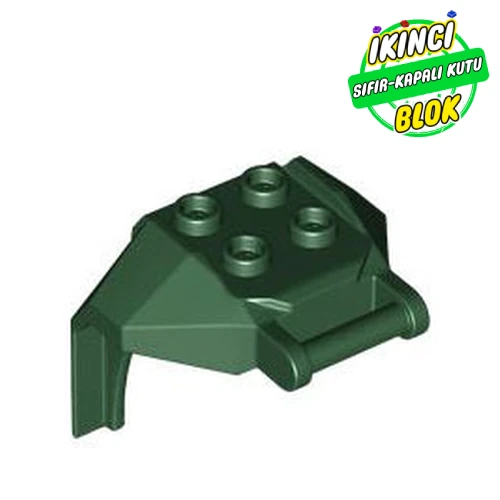 LEGO® Plate Special, 2 x 2 Studs and Handle, Closed Ends (Mech Chest Plate / Armor) Koyu Yeşil Sıfır