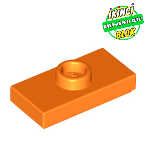 LEGO® 1 x 2 Modifiye Düz Plaka 1 Birim Atlatıcılı Turuncu Sıfır