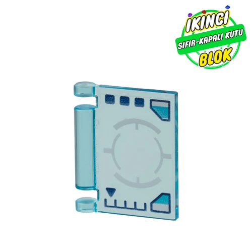 LEGO® Book Cover with White HUD, Target, and Dark Blue Graphs Print ŞEffaf Açık Mavi Sıfır