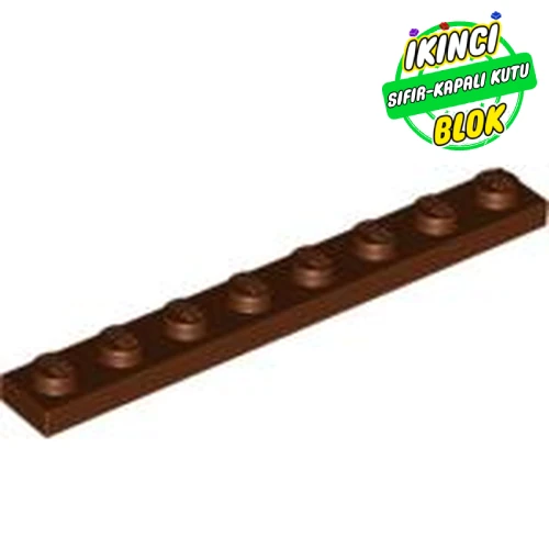 LEGO® Plate 1 x 8 Kırmızımsı Kahverengi Sıfır