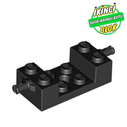 LEGO® Brick Special 2 x 4 with Wheels Holder, Single Slit with 2 x 2 Recessed and Hole Siyah Sıfır