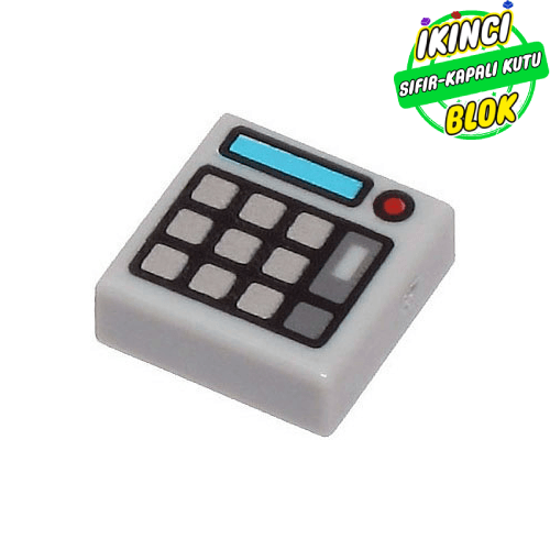LEGO® 1 x 1 Gümüş Klavye Tuşlu Hesap Makinesi Açık Mavimsi Gri Sıfır