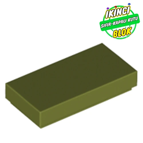 LEGO® Tile 1 x 2 with Groove Zeytin Yeşili Sıfır