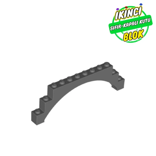LEGO® Brick Arch 1 x 12 x 3 Raised Arch with 5 Cross Supports Koyu Mavimsi Gri Sıfır