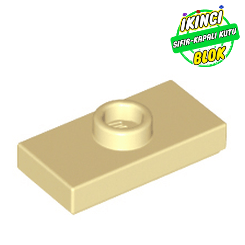 LEGO® 1 x 2 Modifiye Düz Plaka 1 Birim Atlatıcılı Bej Sıfır