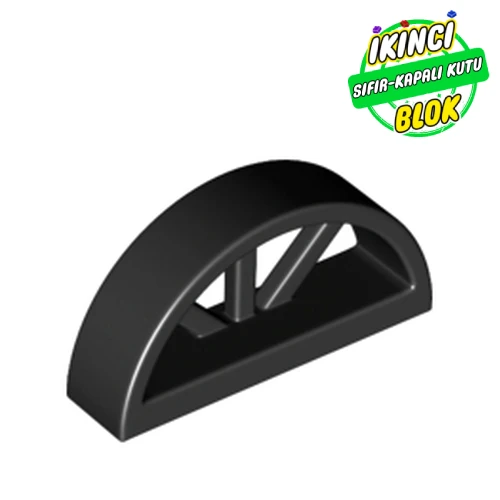 LEGO® Window 1 x 4 x 1 2/3 with Spoked Rounded Top Siyah Sıfır