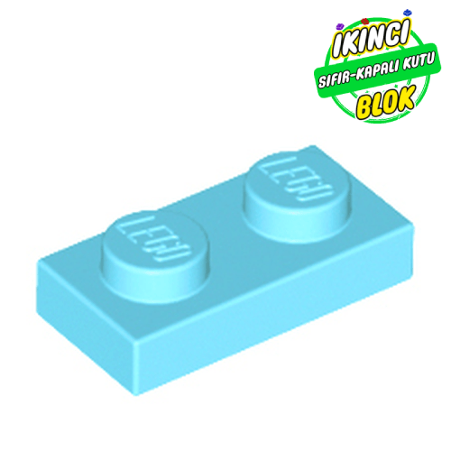 LEGO® 1 x 2 Plaka Orta Azur Sıfır