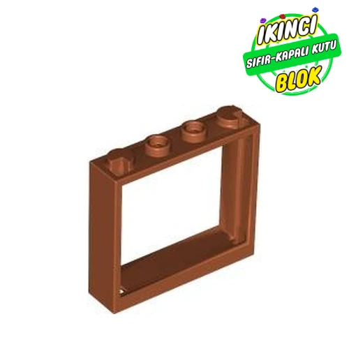 LEGO® Window 1 x 4 x 3 without Shutter Tabs Koyu Turuncu Sıfır