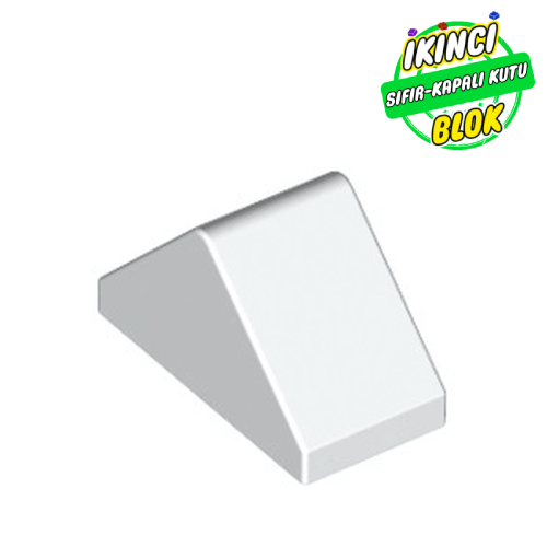 LEGO® 2 x 1 Çift Alt Stud Tutuculu 45 Derece Eğimli Parça Beyaz Sıfır