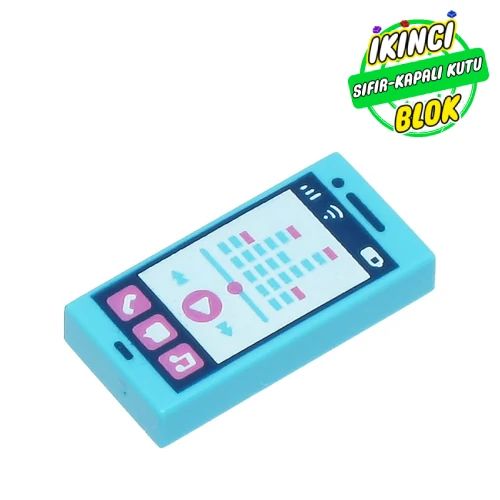 LEGO® 1 x 2 Cep Telefonu Orta Azur Sıfır