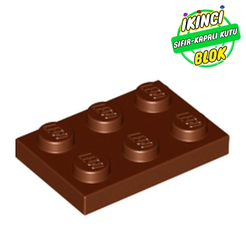 LEGO® Plate 2 x 3 Kırmızımsı Kahverengi Sıfır