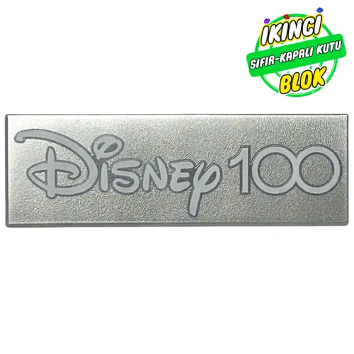 LEGO® Tile 2 x 6 with White 'DISNEY 100' print Açık Mavimsi Gri Sıfır