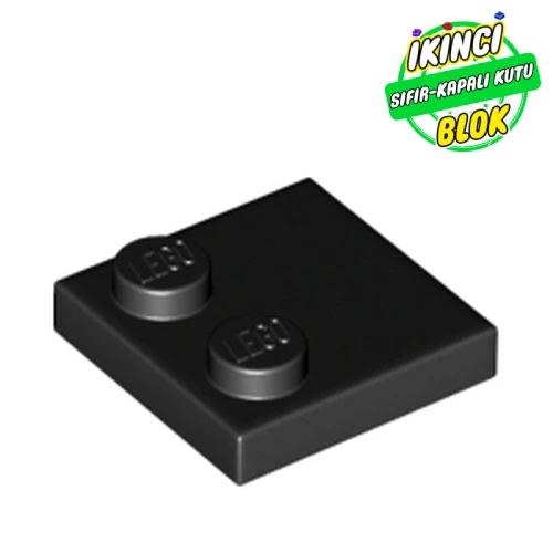 LEGO® Plate Special 2 x 2 with Only 2 studs Siyah Sıfır