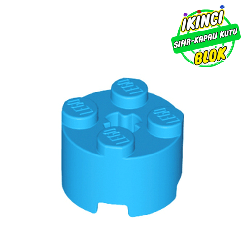 LEGO® 2 x 2 Kavisli Daire Tuğla Aks Boşluklu Koyu Turkuaz Sıfır