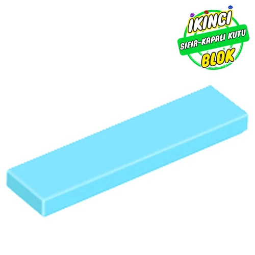 LEGO® Tile 1 x 4 with Groove Orta Azur Sıfır