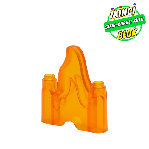 LEGO® Rock / Ice / Flames, 1 x 4 with 2 Studs on the Edges Şeffaf Turuncu Sıfır