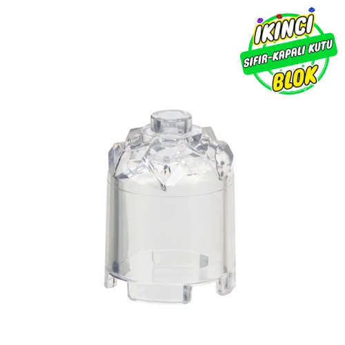 LEGO® Brick Round 2 x 2 x 2 Crystal Facets Top Şeffaf Sıfır