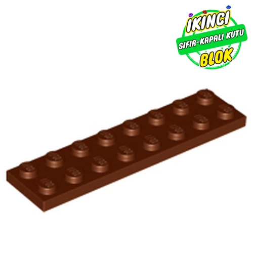 LEGO® Plate 2 x 8 Kırmızımsı Kahverengi Sıfır