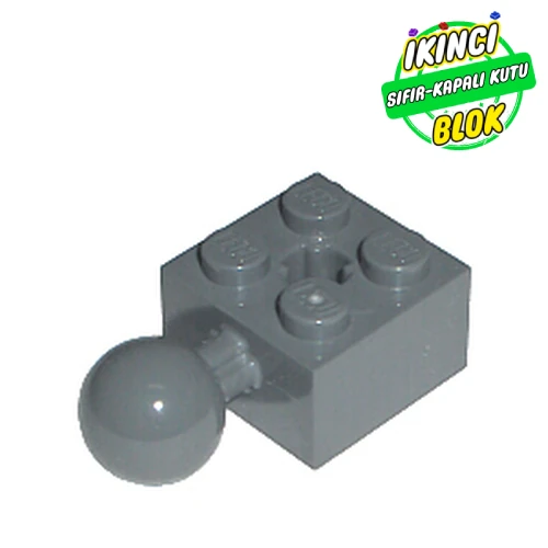 LEGO® Technic Brick Modified 2 x 2 with Solid Ball and Axle Hole Koyu Mavimsi Gri Sıfır