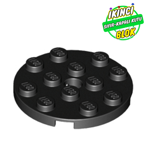 LEGO® 4 x 4 Kavisli Plaka Merkezi Delikli Siyah Sıfır