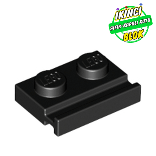 LEGO® 1 x 2 Eşik Raylı Plaka Siyah Sıfır