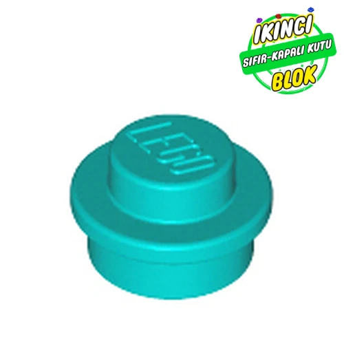 LEGO® Plate Round 1 x 1 with Solid Stud Koyu Turkuaz Sıfır