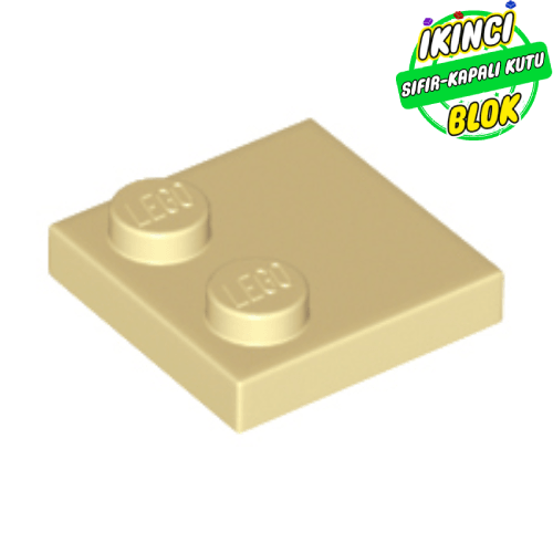 LEGO® 2 x 2 Modifiye Düz Plaka 2 birim çıkışlı Bej Sıfır