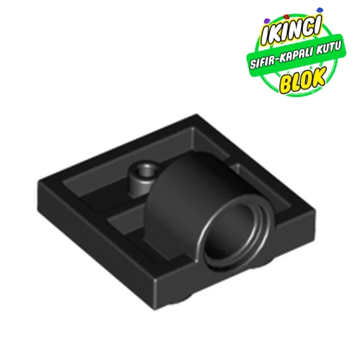 LEGO® Plate Special 2 x 2 with 1 Pin Hole [Complete Underside Rib] Siyah Sıfır
