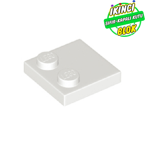 LEGO® 2 x 2 Modifiye Düz Plaka 2 birim çıkışlı Beyaz Sıfır