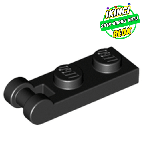 LEGO® 1 x 2 Bar Bağlantılı Modifiye Plaka Siyah Sıfır