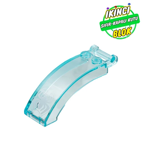 LEGO® Windscreen 6 x 2 x 2 with Handle with Silver Spider print ŞEffaf Açık Mavi Sıfır