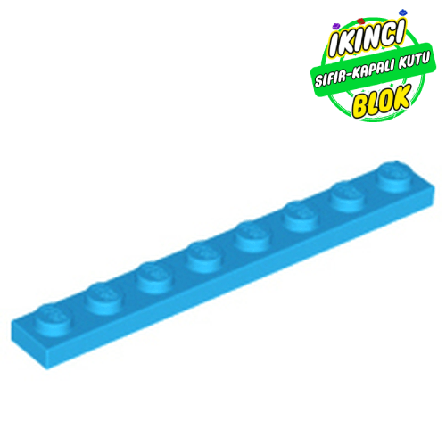 LEGO® 1 x 8 Plaka Koyu Azur Sıfır