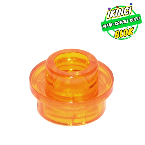 LEGO® Plate Round 1 x 1 with Open Stud Şeffaf Turuncu Sıfır